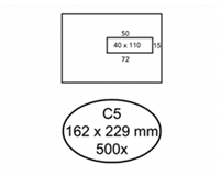 Quantore Envelop  162x229mm venster 4x11cm rechts 500stuks