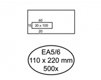 Quantore Envelop  110x220mm venster 3x10cm links zelfkl 500st