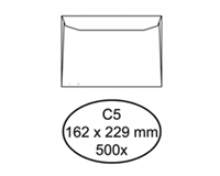 hermes Envelop  bank C5 162x229mm wit 500stuks