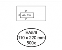 Envelop Quantore 110x220mm venster 4x11cm links zelfkl 500st