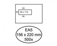Quantore Envelop  156x220mm venster 4x11cm links 500stuks