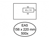 Quantore Envelop  156x220mm venster 4x11cm rechts 500stuks