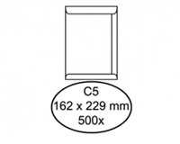 Quantore Envelop  akte C5 162x229mm wit 500stuks