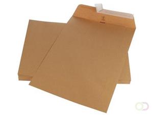 Gallery enveloppen ft 250 x 353 mm, stripsluiting, bruine kraft, doos van 250 stuks