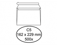 hermes Envelop  bank C5 162x229mm zelfklevend wit 500stuks