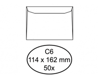 Envelop  bank C6 114x162mm zelfklevend wit 50stuks