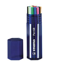 STABILO Fasermaler Pen 68, 20er Big Pen Box, farbig sortiert