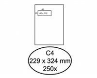 Quantore Envelop  229x324mm venster 4x11cm links 250stuks