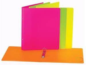 Bronyl ringmap, 2 ringen van 16mm, ft A5, geassorteerde fluo kleuren