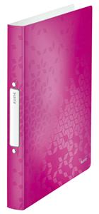 LEITZ Ringbuch WOW, DIN A4, PP, pink-metallic, 2 Ringe