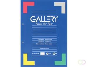 Gallery cursusblok, ft A4, 80 g/m², 2-gaatsperforatie, gelijnd, 100 vel