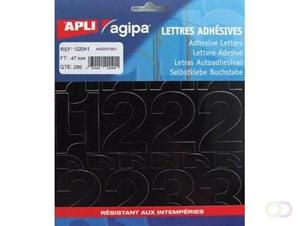 Agipa etiketten cijfers en letters letterhoogte 47 mm, 286 cijfers