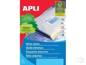 Apli Witte etiketten ft 199,6 x 144,5 mm (b x h), 200 stuks, 2 per blad (2423)