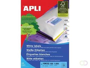 Apli Witte etiketten ft 99,1 x 34 mm (b x h), 1.600 stuks, 16 per blad (2418)