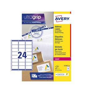 Avery Etiket  L7159-40 63.5x33.9mm wit 960stuks