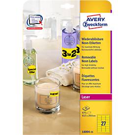 AVERY Avery Zweckform Stick&Lift Etiketten, 63,5 x 29,6 mm, gelb