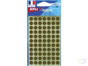 Agipa ronde etiketten in etui diameter 8 mm, goud, 308 stuks, 77 per blad