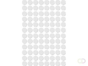 Apli ronde etiketten in etui diameter 8 mm, wit, 480 stuks, 96 per blad (1183)
