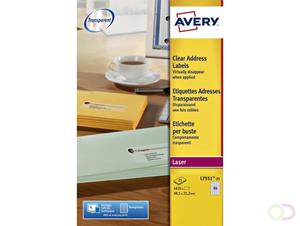 Avery Transparante QuickPeel etiketten 38.1 x 21.2 mm. L7551 (pak 1625 stuks)