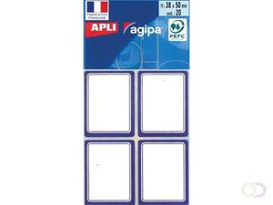 Agipa schooletiketten ft 38 x 50 mm (b x h), 32 etiketten per etui, blauwe rand