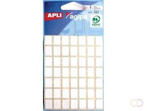 Agipa witte etiketten in etui ft 9 x 13 mm (b x h), 343 stuks, 49 per blad