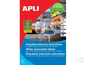 Apli afneembare witte etiketten ft 48,5 x 25,4 mm (b x h), 4.400 stuks, 44 per blad (3054)