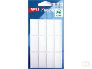 Agipa witte etiketten in etui ft 15 x 35 mm (b x h), 84 stuks, 12 per blad