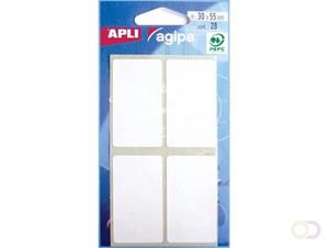 Agipa witte etiketten in etui ft 30 x 55 mm (b x h), 28 stuks, 4 per blad