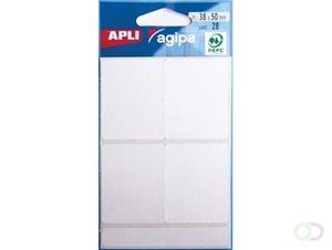 Agipa witte etiketten in etui ft 38 x 50 mm (b x h), 28 stuks, 4 per blad