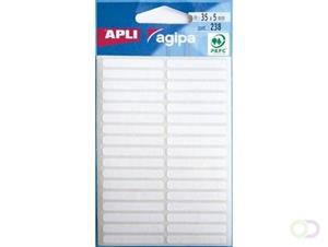 Agipa witte etiketten in etui ft 5 x 35 mm (b x h), 238 stuks, 34 per blad