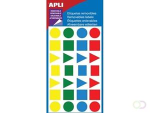 Apli verwijderbare etiketten geassorteerde vormen, 112 stuks