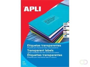 Apli Transparante etiketten ft 70 x 37 mm (b x h), 480 stuks, 24 per blad, doos van 20 blad