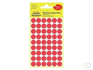 Avery Ronde etiketten diameter 12 mm, rood, 270 stuks