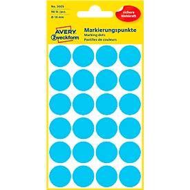 Avery Ronde etiketten diameter 18 mm, blauw, 96 stuks