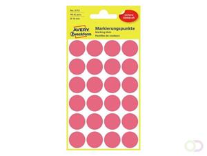 Avery Etiket  3172 rond 18mm lichtrood 96stuks