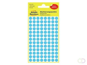 Avery Ronde etiketten diameter 8 mm, blauw, 416 stuks