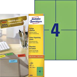 AVERY Avery Zweckform Universal-Etiketten, 105 x 148 mm, grün