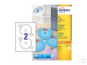 Avery L7676-100 CD etiketten, diameter 117 mm, 200 etiketten, wit