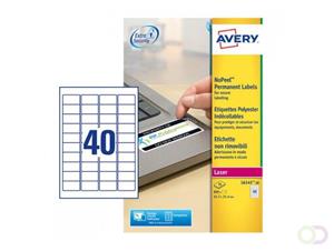 Avery L6145-20 NoPeel etiketten ft 45,7 x 25,4 mm (b x h), 800 etiketten, wit