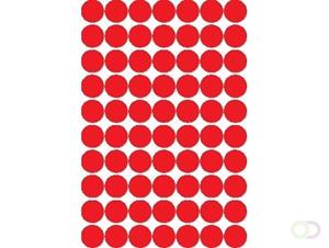Apli ronde etiketten in etui diameter 19 mm, rood, 560 stuks, 70 per blad