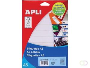 Apli witte etiketten Print & Write ft 12 x 18 mm (b x h), 1.650 stuks, 110 per blad (1860)