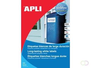 Apli Weerbestendige etiketten ft 210 x 297 mm (b x h), 100 stuks, 1 per blad, doos van 100 blad