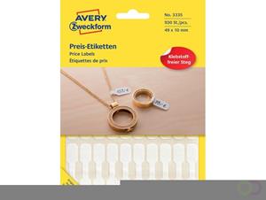 Avery Etiket  3335 49x10mm wit 924stuks