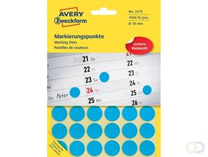 Avery Zweckform 3375 ronde etiketten, diameter 18 mm, 1.056 etiketten, blauw