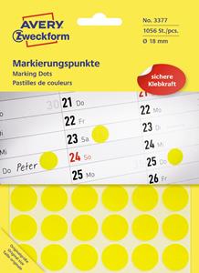 Avery Zweckform ETIK ROND D18MM 1056ST GEEL