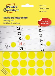 AVERY Avery Zweckform Markierungspunkte, Durchmesser 18 mm, gelb
