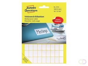 Avery Etiket  3312 18x12mm wit 1800stuks