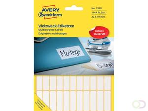 Avery Etiket  3320 32x10mm wit 1144stuks