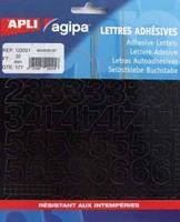 Agipa etiketten cijfers en letters letterhoogte 20 mm, 177 cijfers