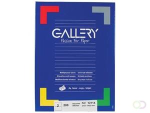 Gallery witte etiketten ft 210 x 148,5 mm (b x h), rechte hoeken, doos van 200 etiketten